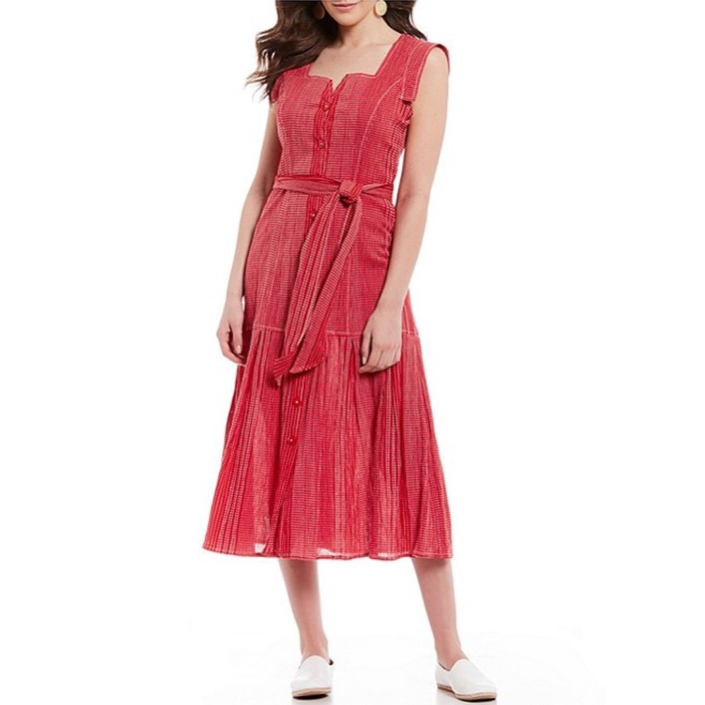 Chelsea & Violet Striped Button Front Midi Dress